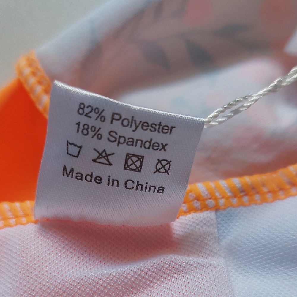 Floral Orange‎ Kids Swimsuit Size 4T - Picture 3 of 6